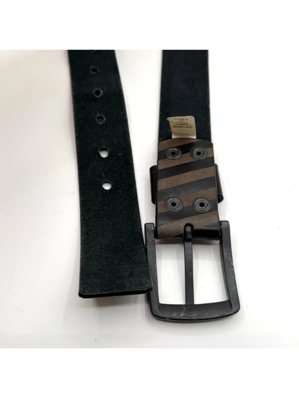 Fox Racing Brown & Black Mixed Stripe Genuine Leather Belt